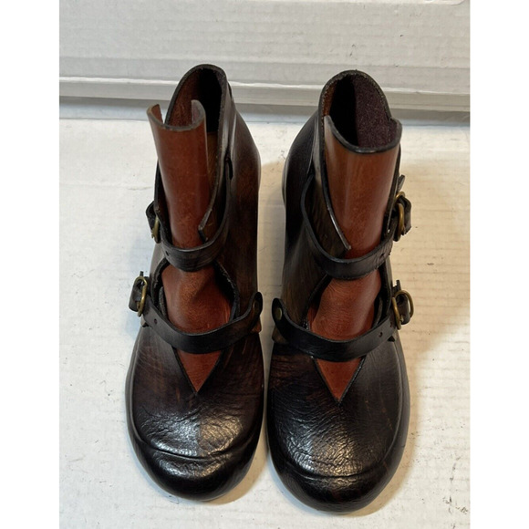 Munoz Vrandecic Handmade Wood Heel Leather Heels Shoes Euro Sz 37 US 6.5 - Picture 4 of 12